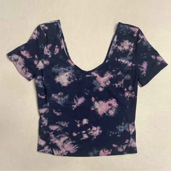 💜💙NWT Lululemon Align Tee (Circulate Tie Dye Mineral Blue Multi) gift ready - Picture 3 of 4